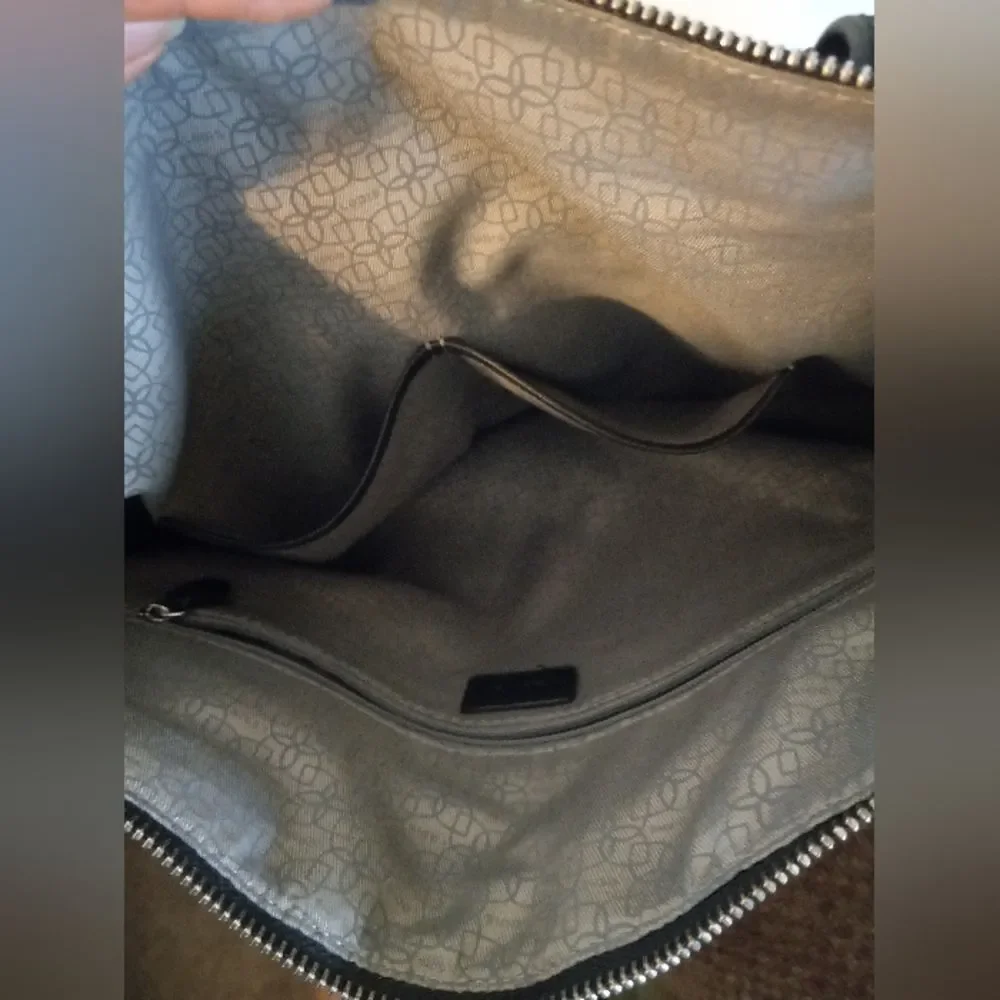 LODIS Large Black Leather Tote Bag